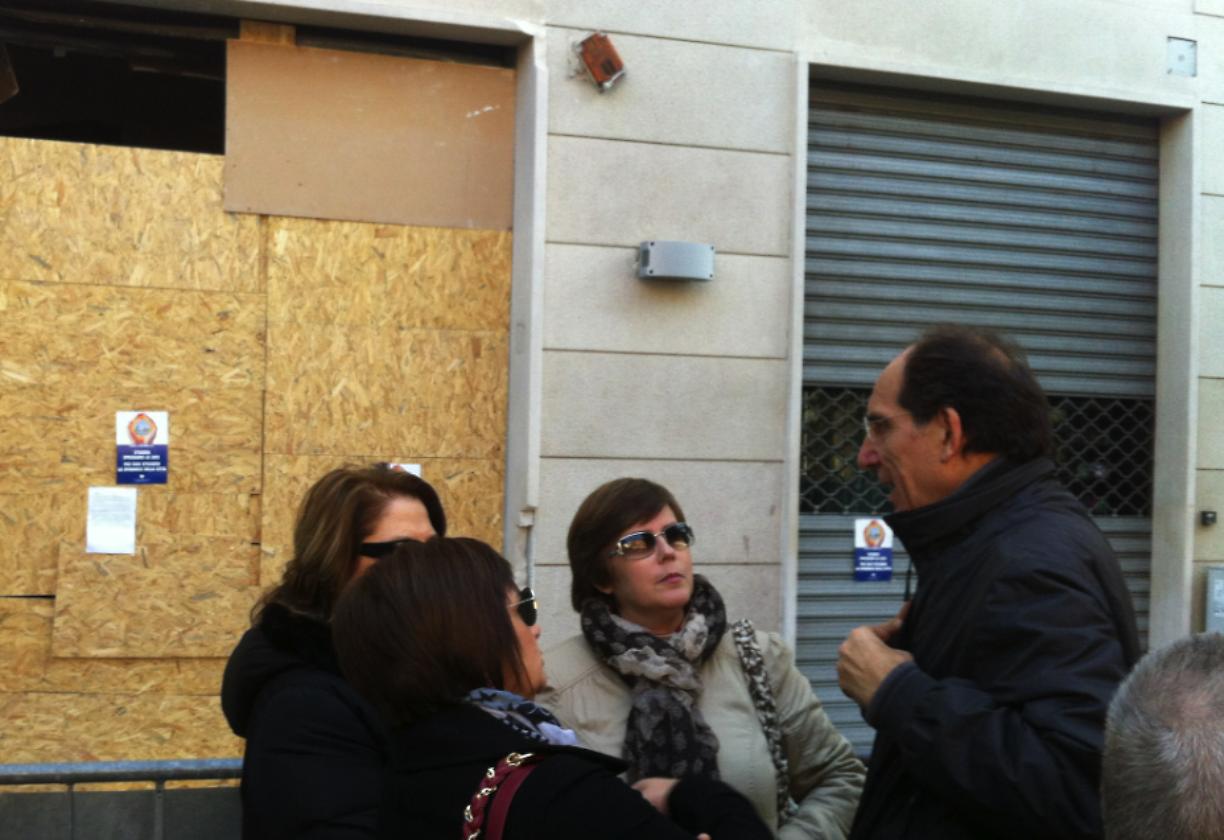 Un momento del sit-in di protesta
