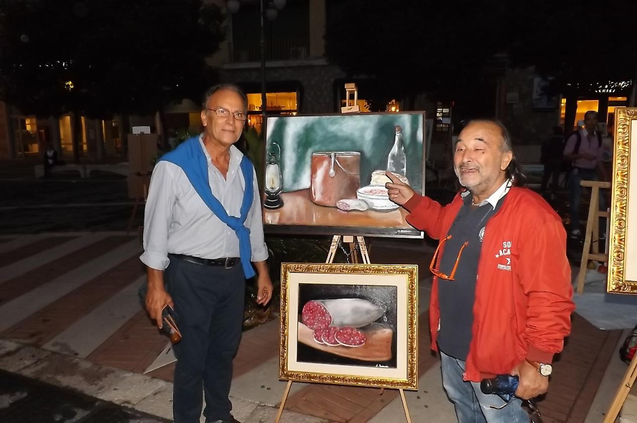 Antonino Speranza con le sue opere e Lorenzo Morra