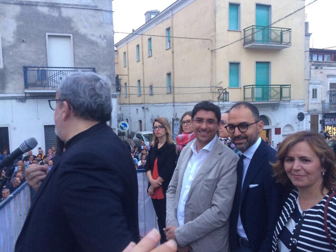 con Raffaele Piemontese, Colomba Mongiello e Michele Emiliano