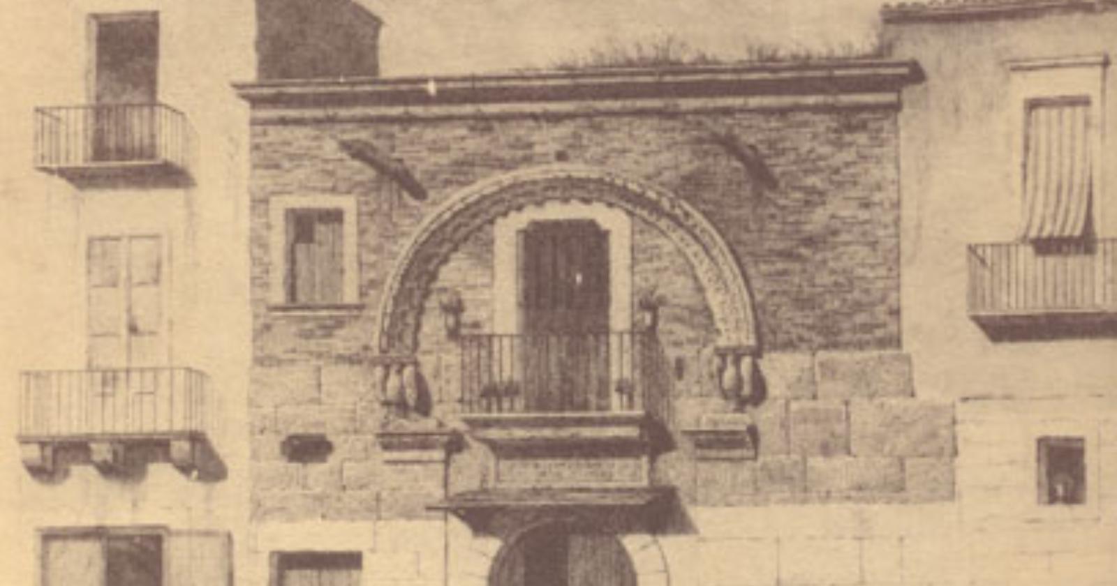L'arco del Palazzo Federico II in un disegno V.Baltard della prima metà dell'800