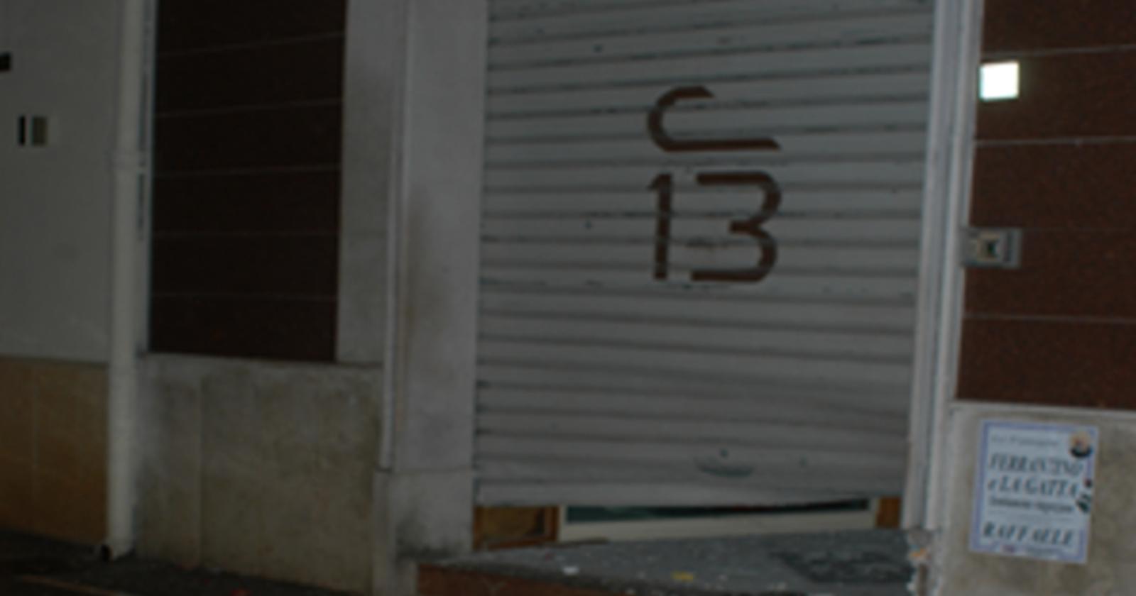 La serranda di Carmelina 13 dove fu messa la bomba
