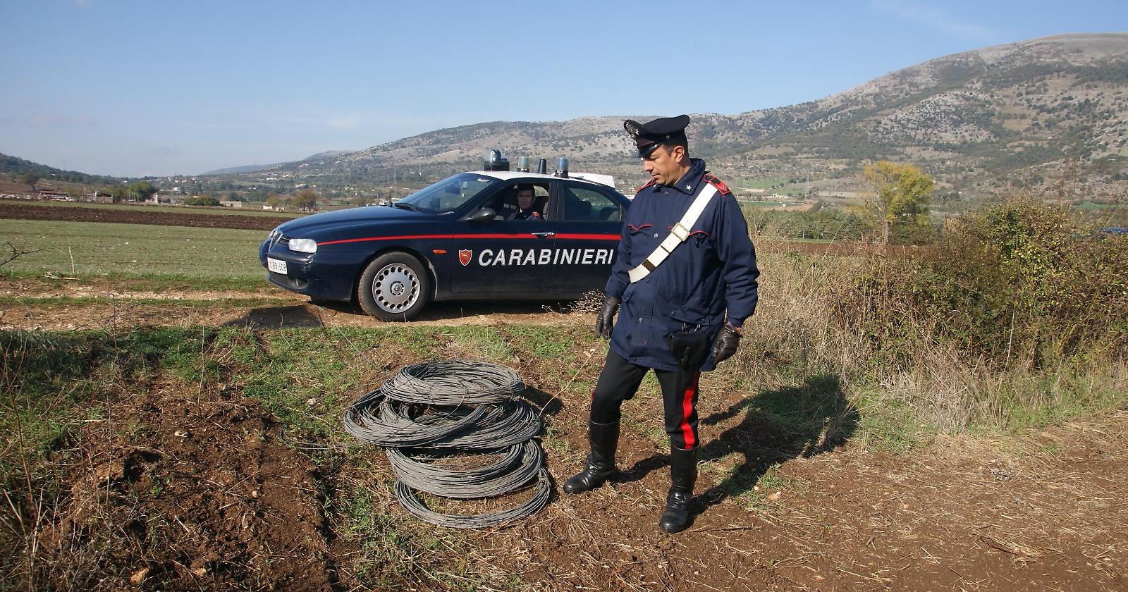 I cavi recuperati dai militari