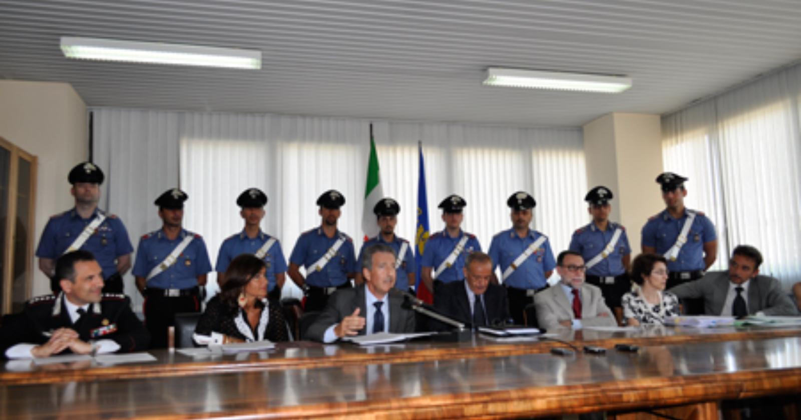 La conferenza stampa dell'operazione "Corona"