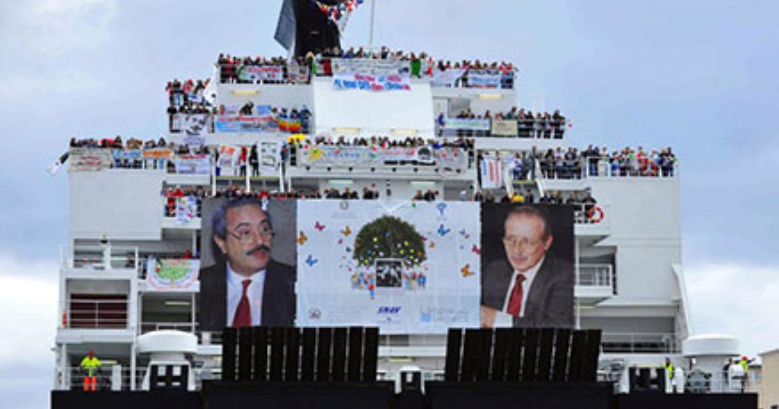 Area Nuova a bordo  a "La nave della legalità" per Falcone e Borsellino