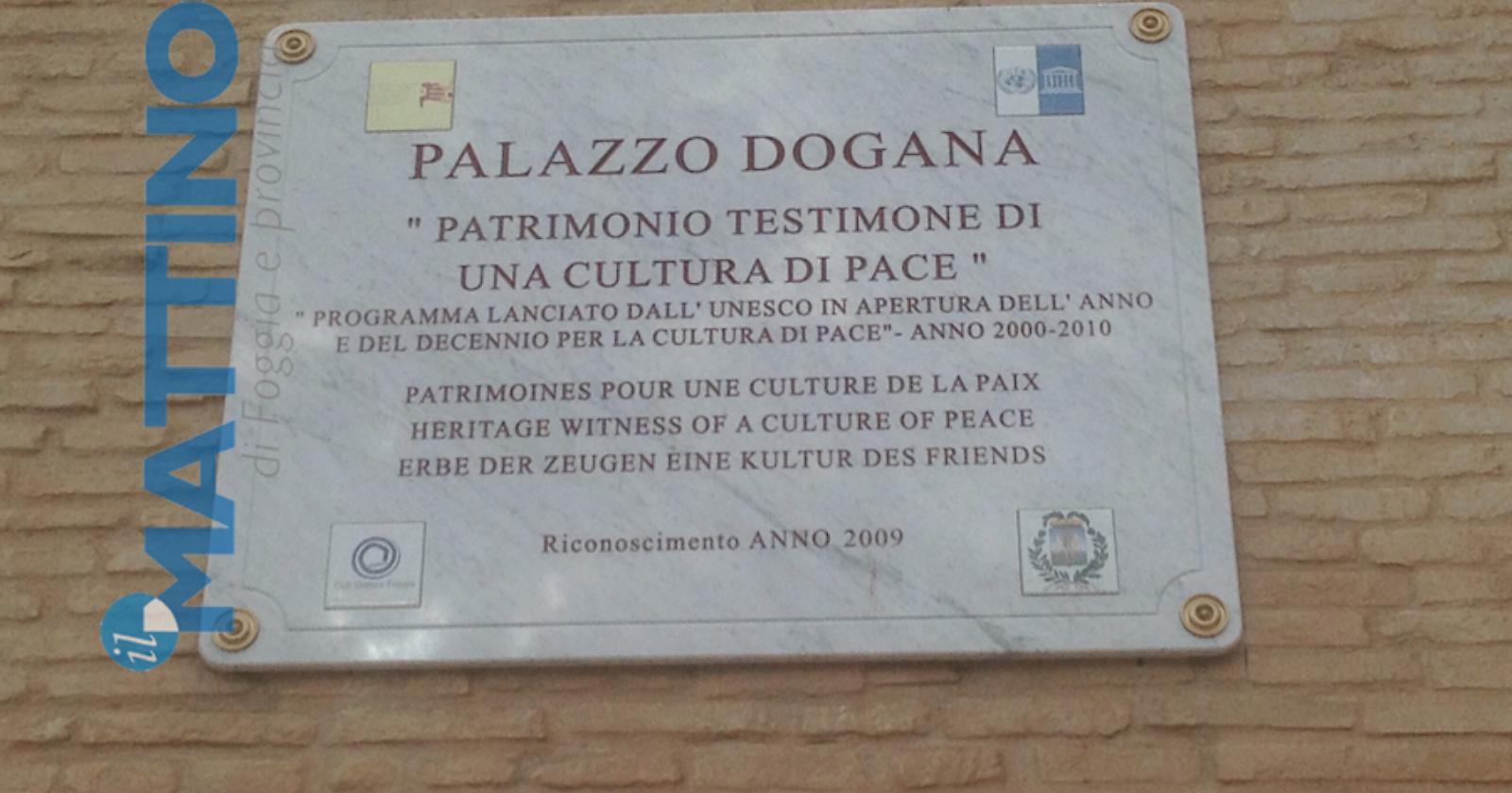 Oggi, 14 Luglio 2013, Palazzo Dogana (sede della Provincia) riceve il sigillo Unesco di "Monumento della pace"