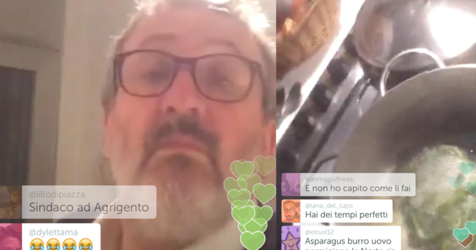 Meh, volete mettere Emiliano che cucina gli asparagi in diretta live su Periscope?