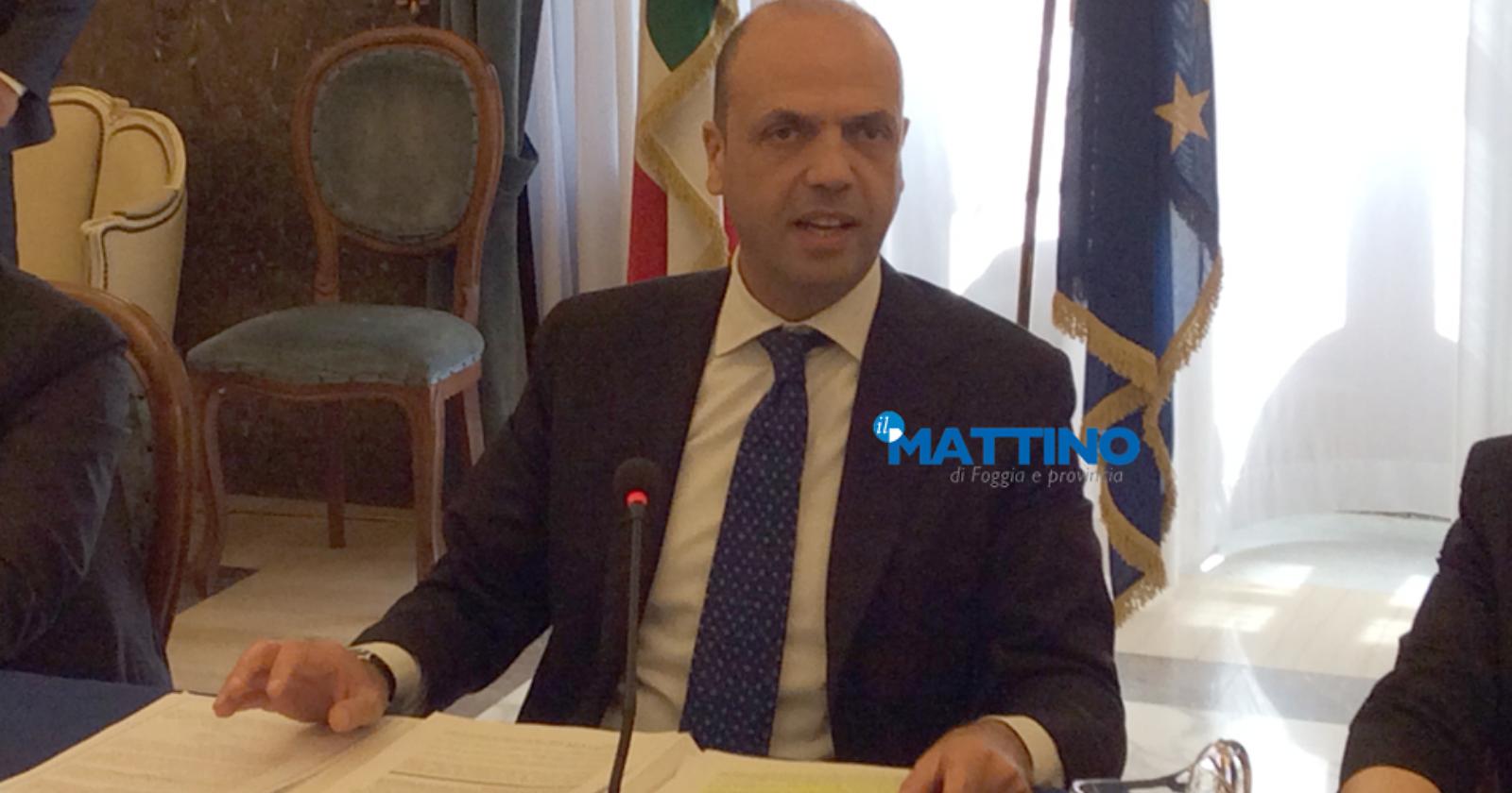 Alfano tornerà a Foggia il 24 maggio prossimo 