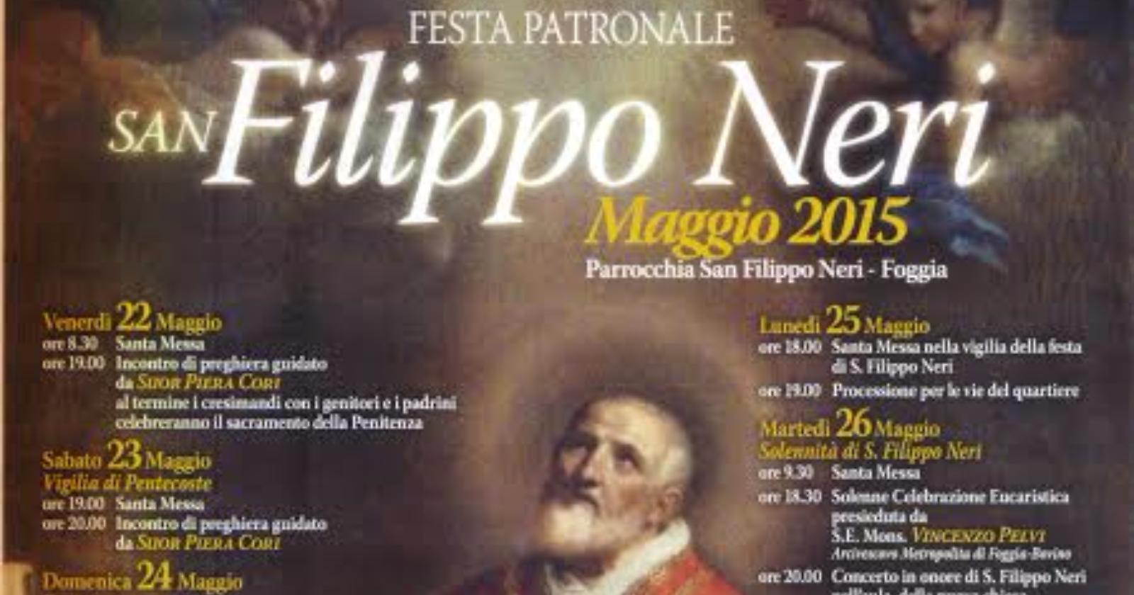 San Filippo Neri, a Foggia una festa lunga cinque giorni