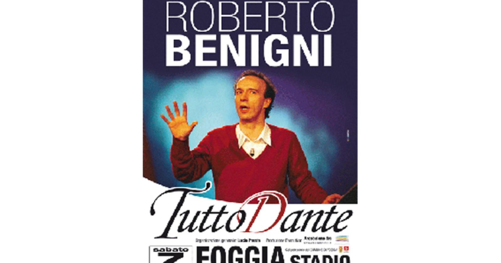 Oggi, 7 Luglio 2007, Roberto Benigni incanta lo Zaccheria con la "favola" di Dante