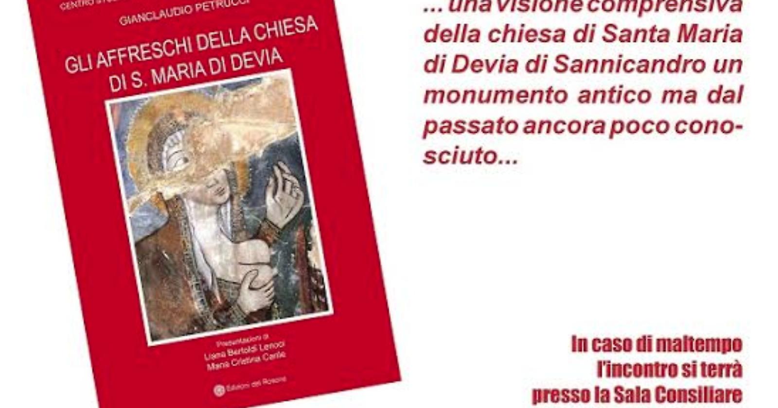 Presentazione libro «Gli affreschi della chiesa di S. Maria di Devia»