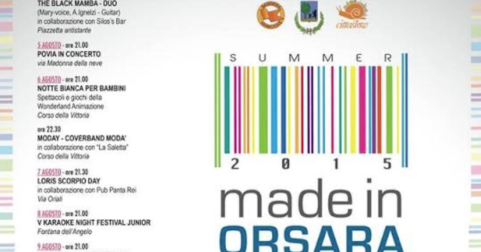 Made in Orsara, tutte le date dell’agosto orsarese