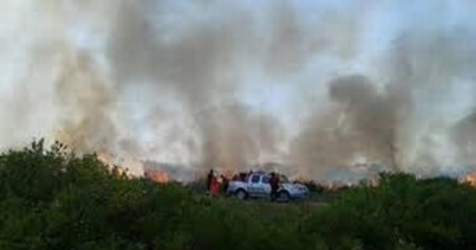 Incendio lago salso