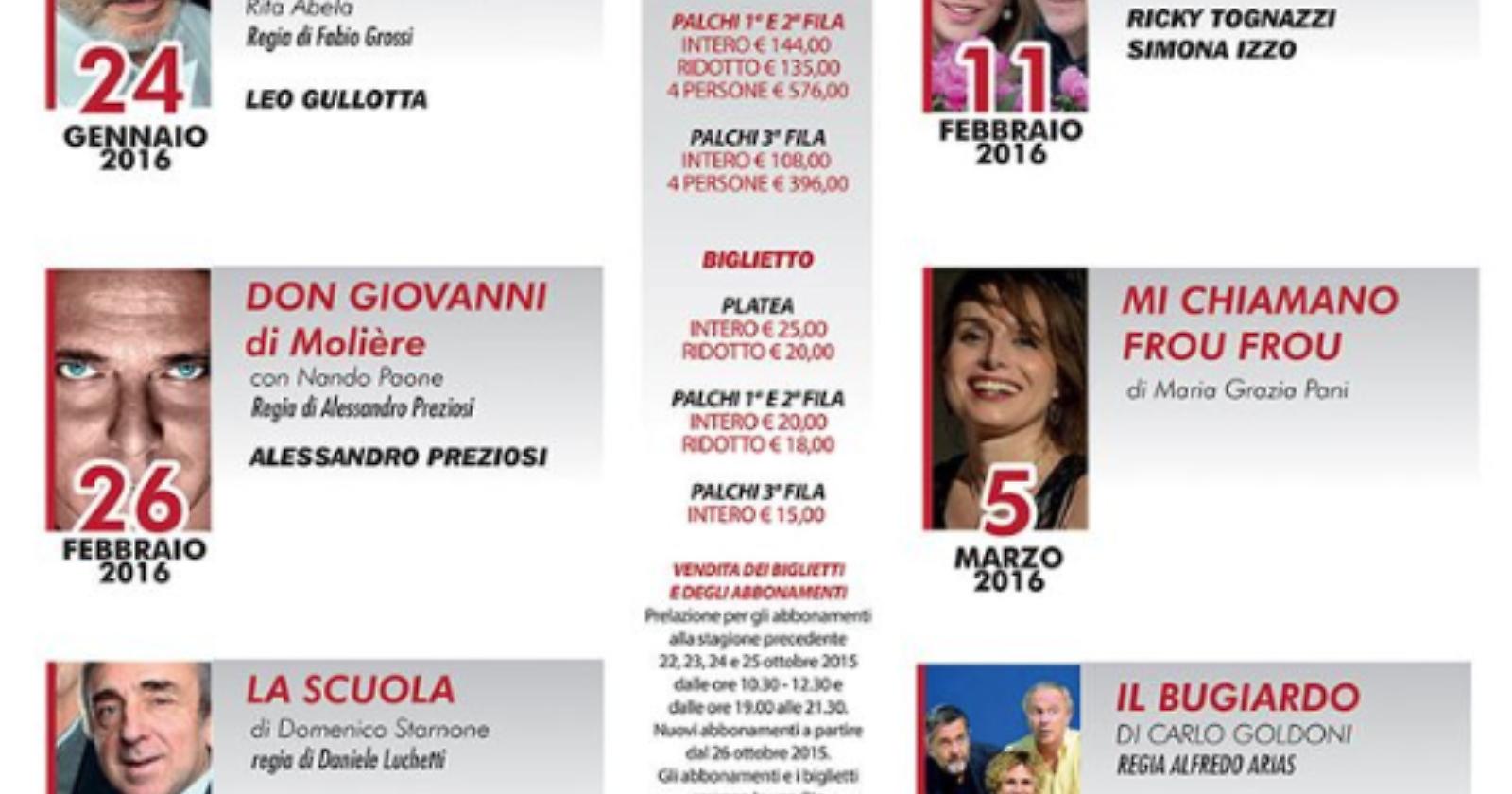 Teatro "Verdi", grandi nomi per la nuova stagione di prosa
