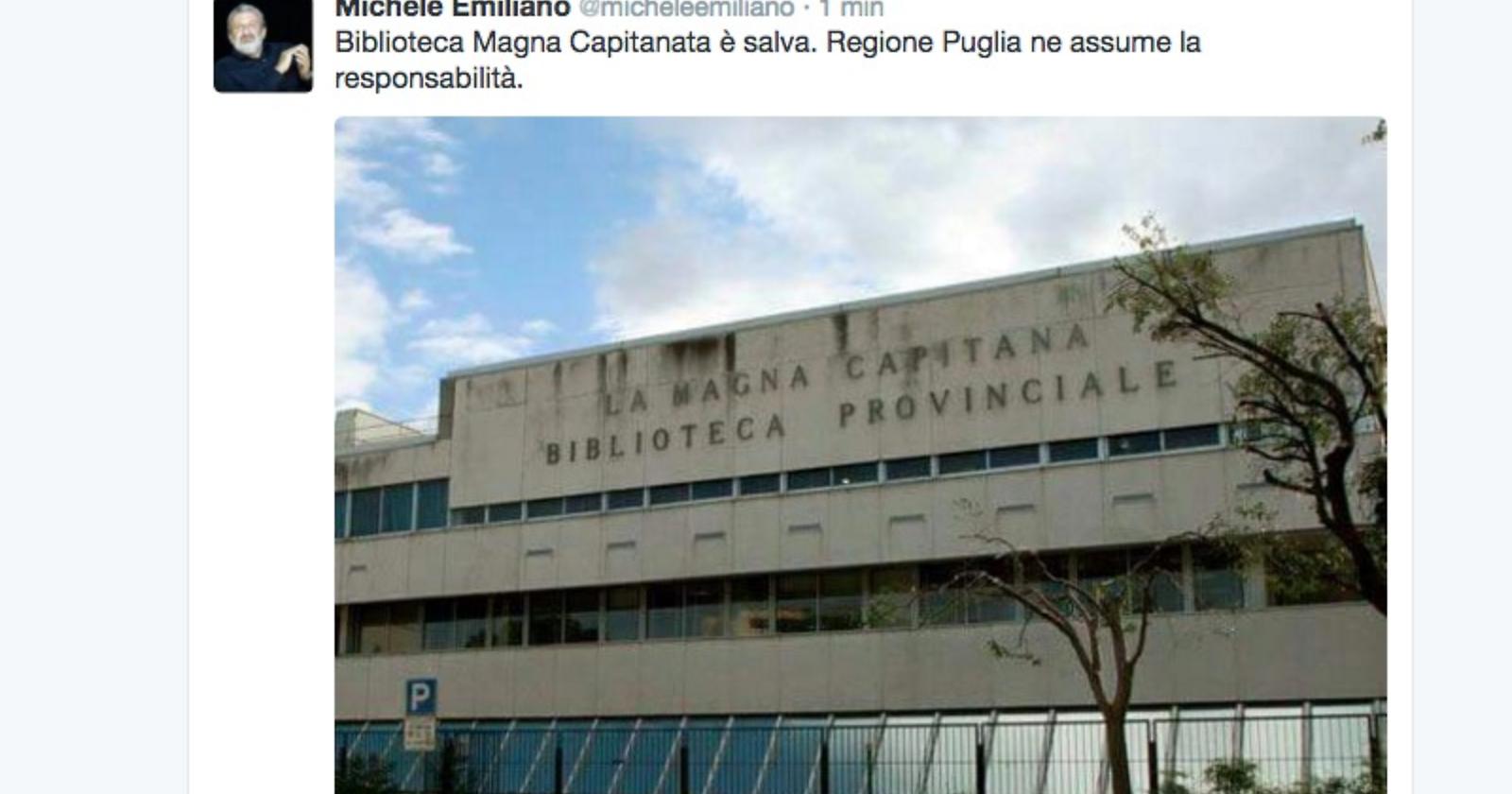 Emiliano conferma: «La Magna Capitana è salva»