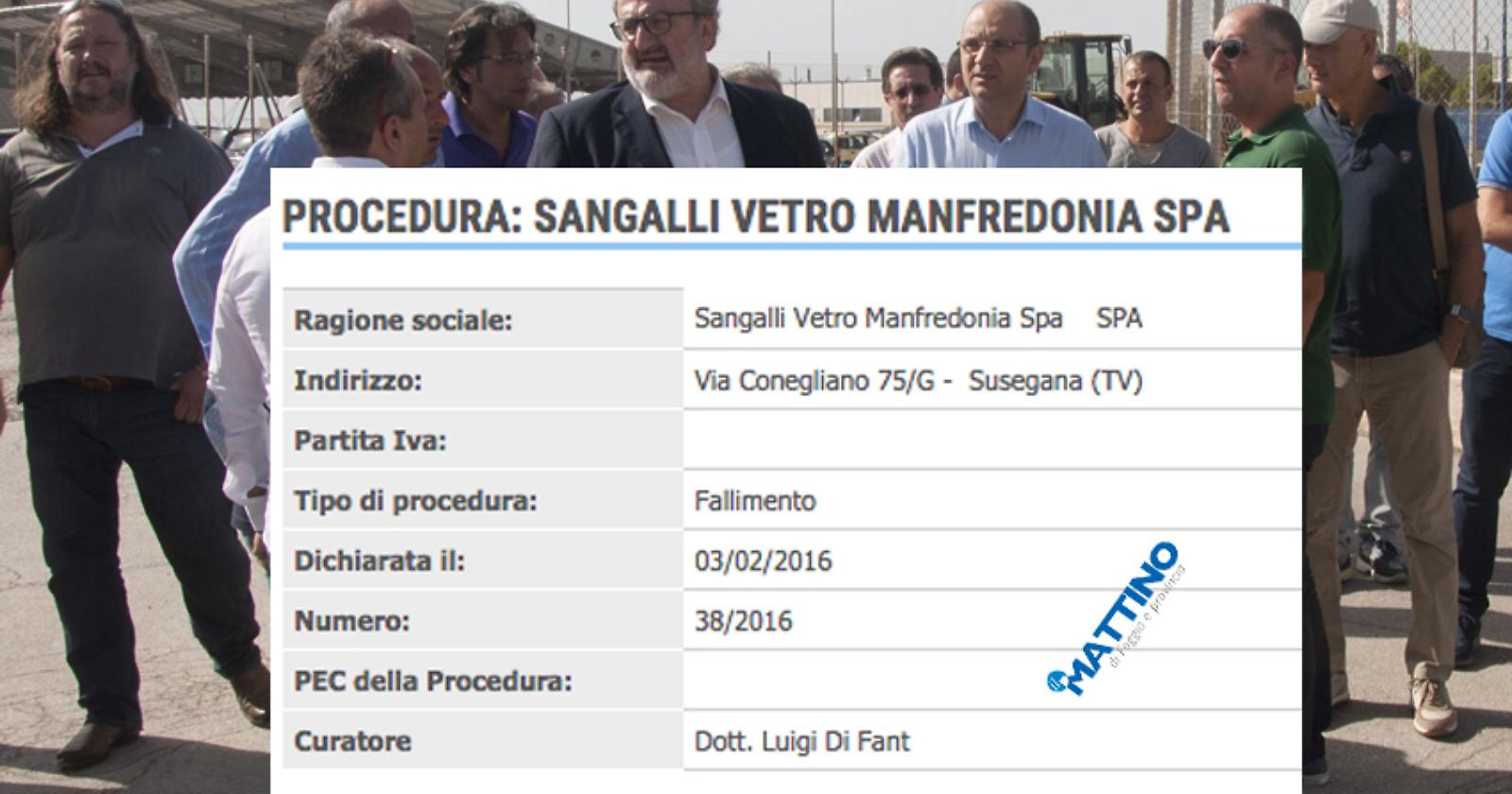 Fallisce la Manfredonia Vetro, i giudici di Treviso non danno ascolto a Emiliano e Riccardi