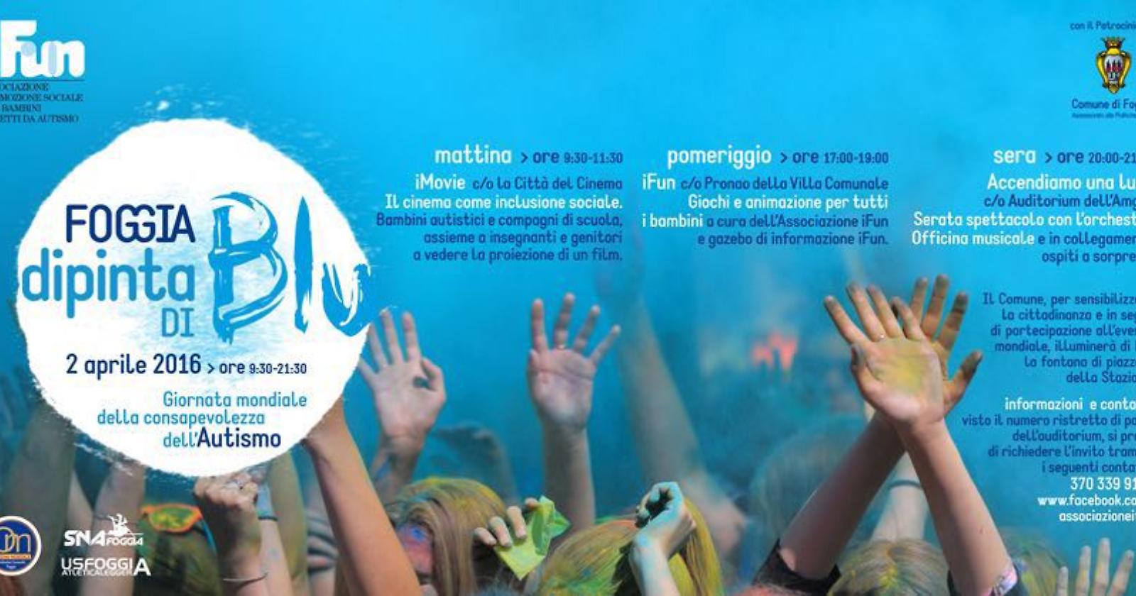 Foggia 'dipinta di blu' per la giornata sull'autismo
