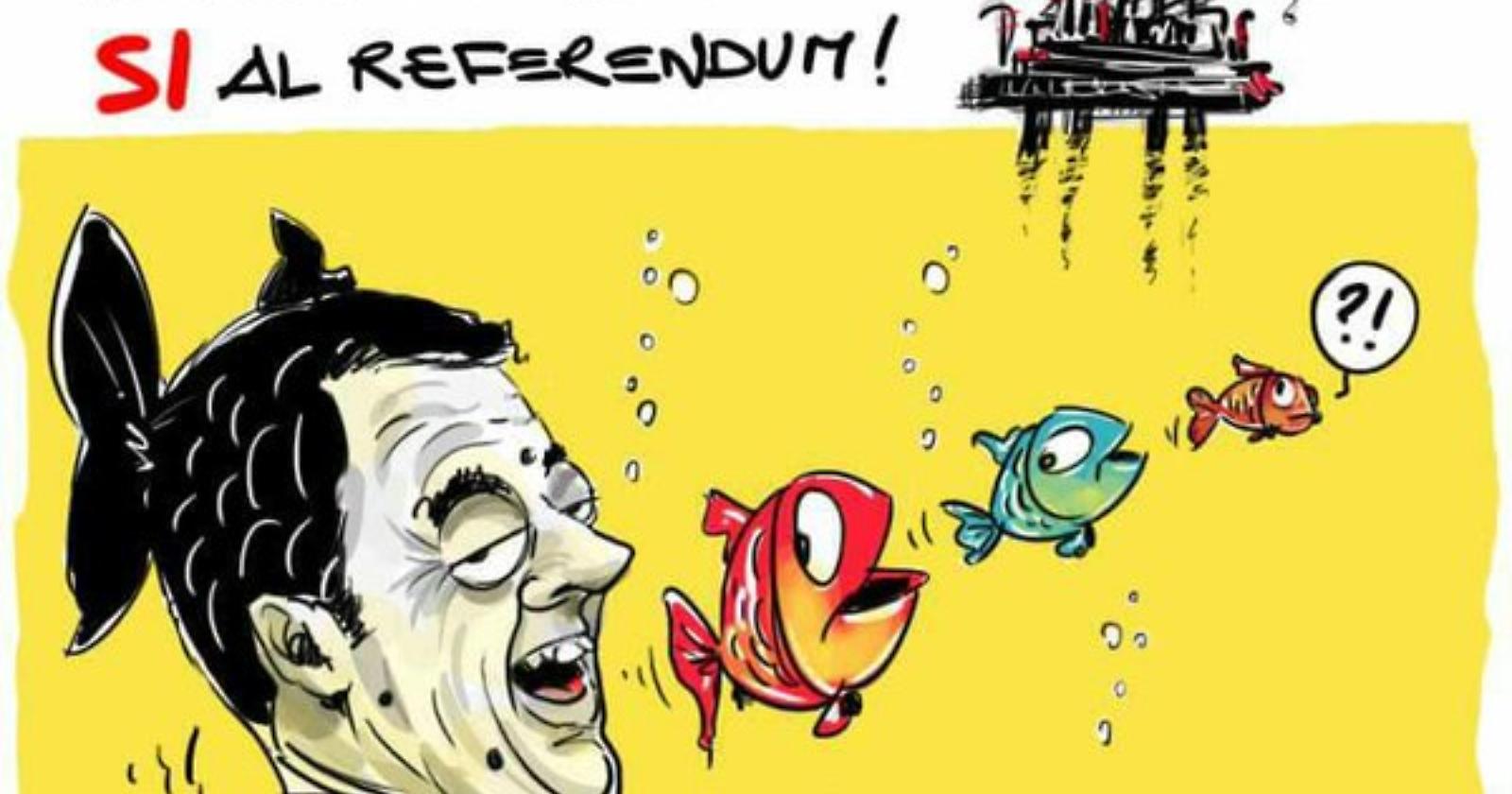 E il grande Umberto Romaniello s'inventa il pesce petrolio: Matteo Renzi