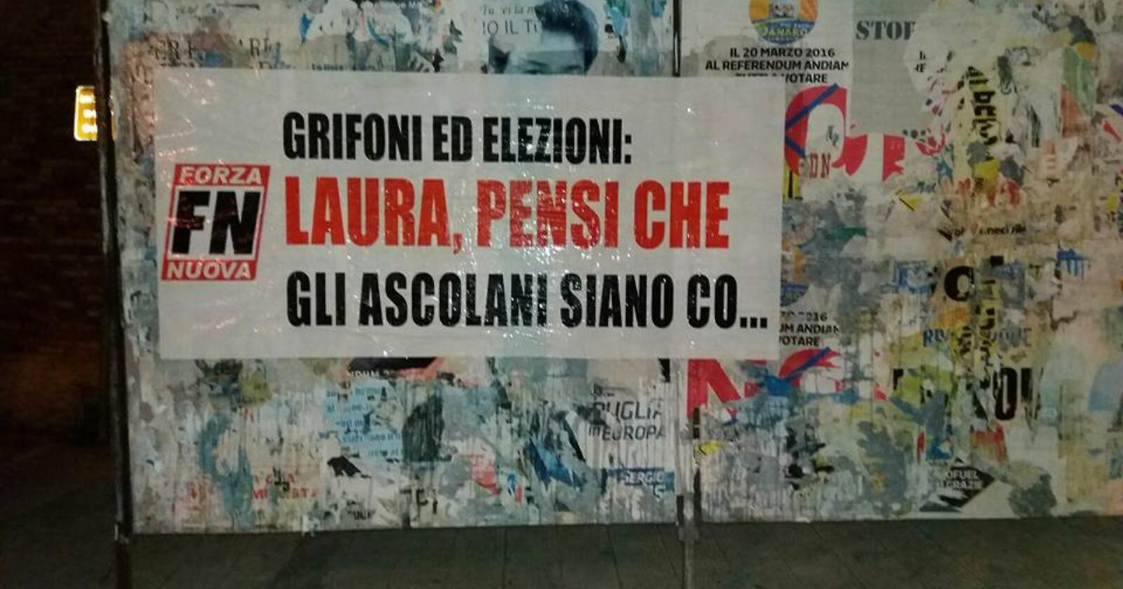 Forza Nuova contesta la visita della Boldrini ad Ascoli: «Propaganda elettorale