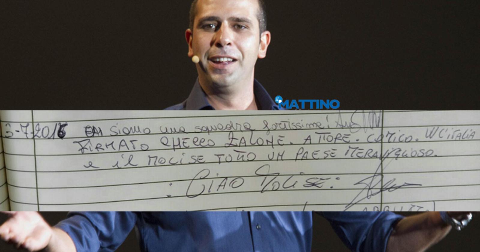 Checco Zalone a Capracotta: «Il Molise è un paese meraviglioso»