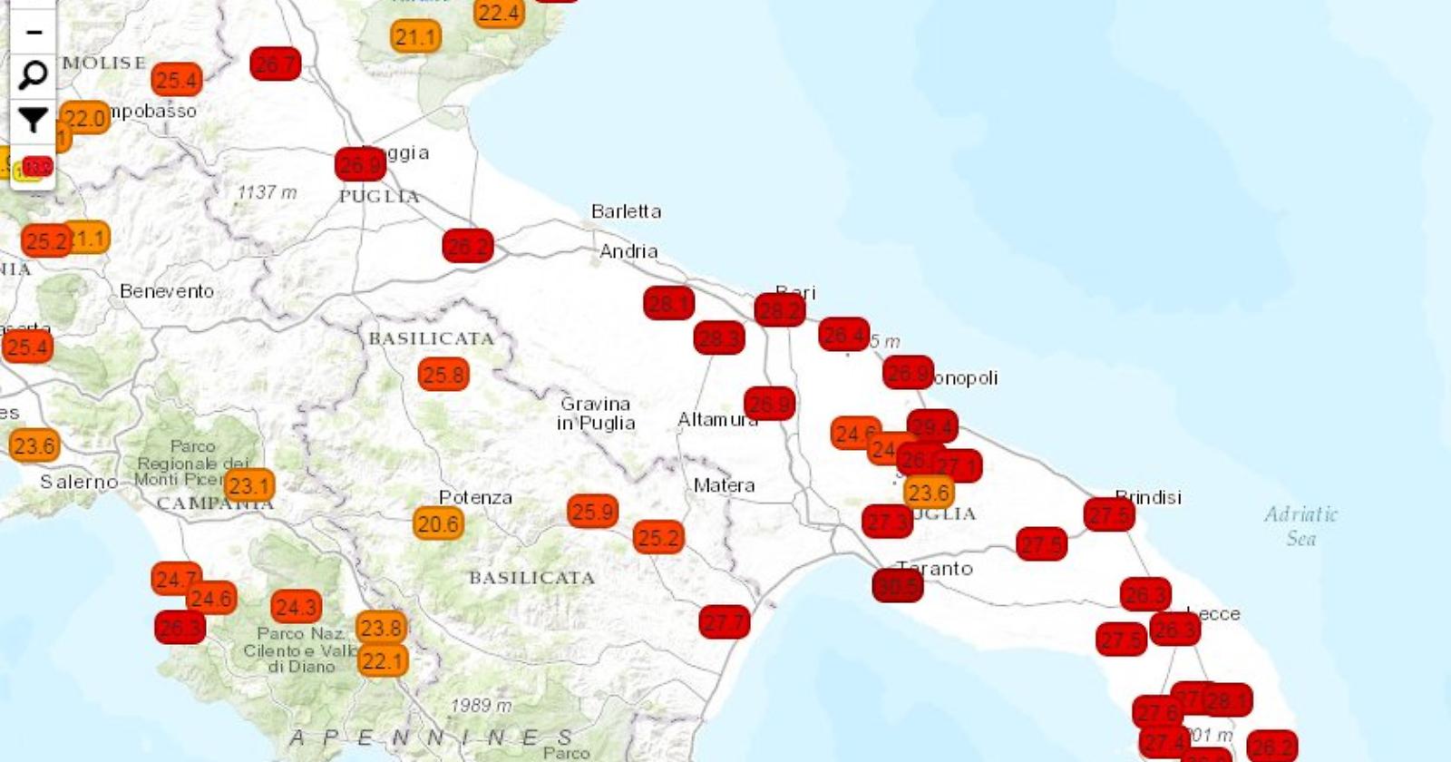 Caldo, la Puglia "bolle": anche di notte. A Foggia oggi le temperature più alte