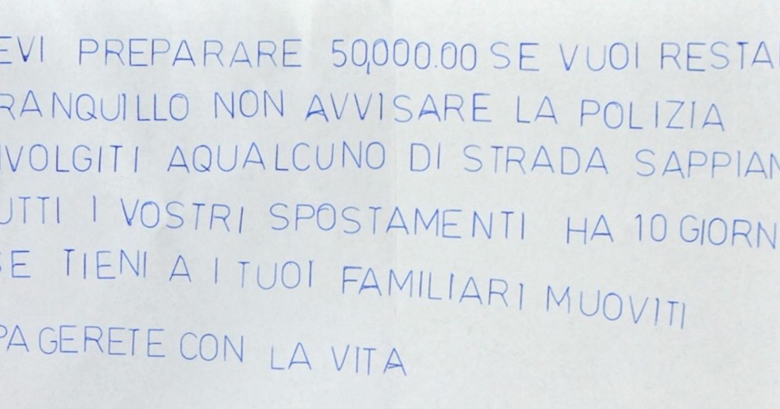 "Prepara 50mila euro o tu e la tua famiglia pagherete con la vita": arrestato estorsore 