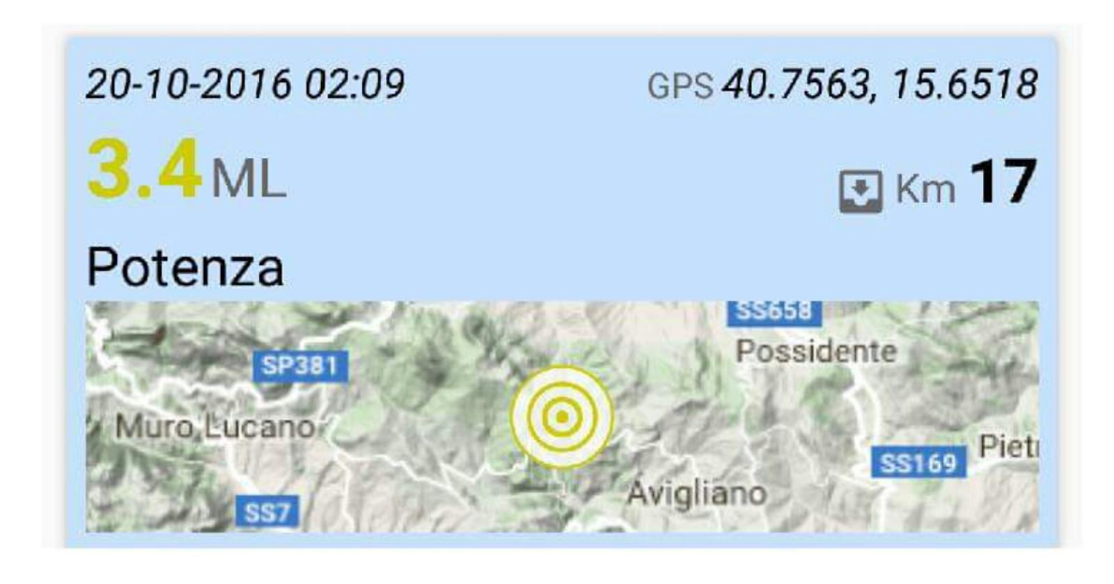 Terremoto nel Potentino: magnitudo 3.4 ma nessun danno