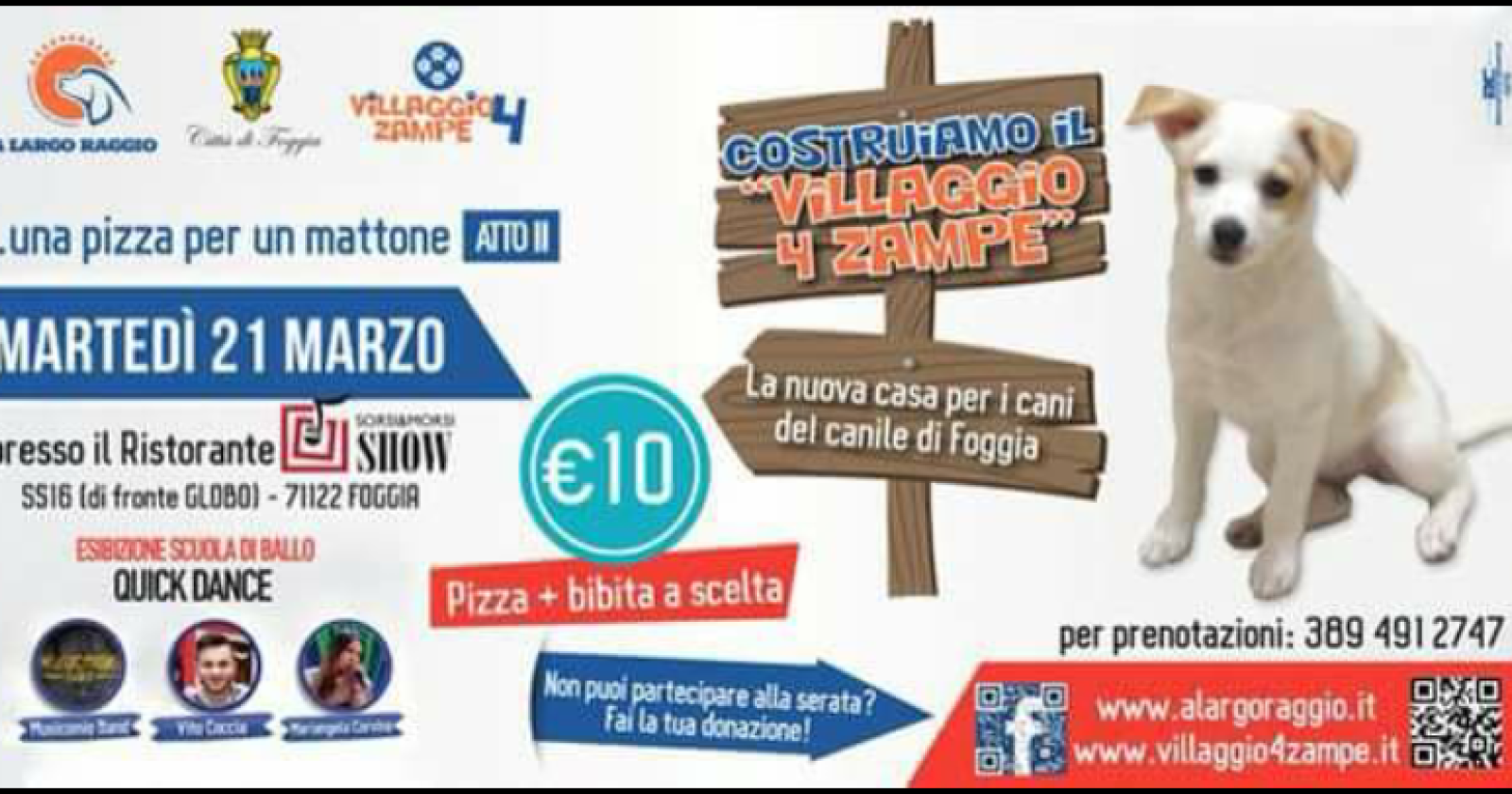 Pizza e ballo per i cani di Foggia