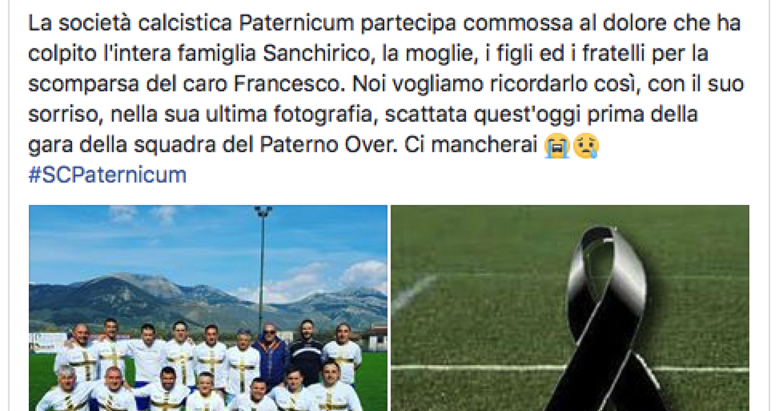 Muore dopo una pallonata durante la partita over 35