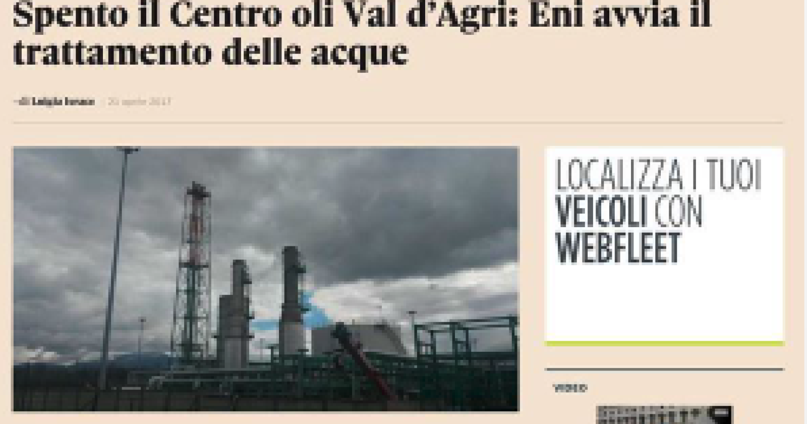 Viggiano: da oggi il Centro oli è fermo del tutto
