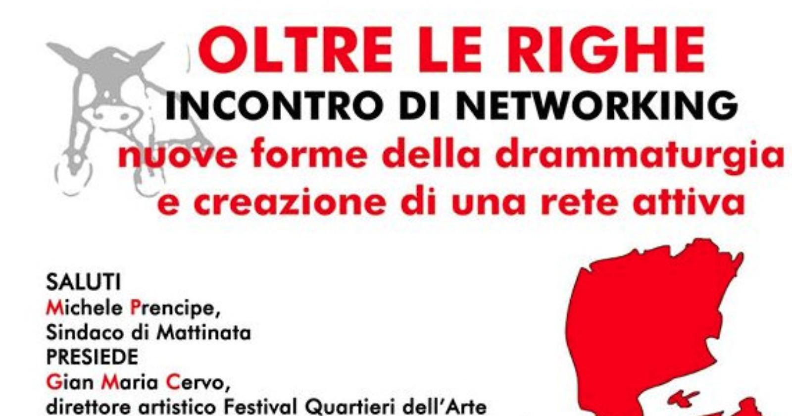 A Mattinata si va "Oltre le righe": alla ricerca di nuove forme della drammaturgia contemporanea, "in memoria di Matteo Latino"