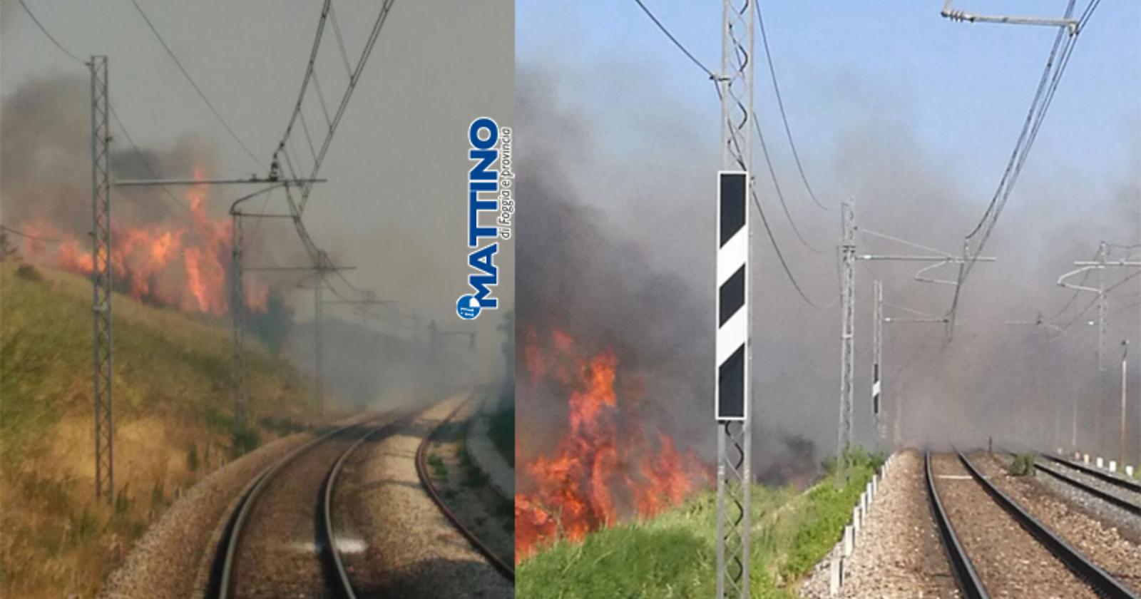 La Termoli-Foggia in un inferno di fuoco: ferrovia, autostrada e Statale 16 bloccate