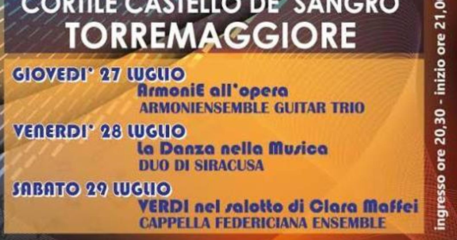 Nel Castello Ducale di Torremaggiore la prima edizione del “Castel Fiorentino Festival”