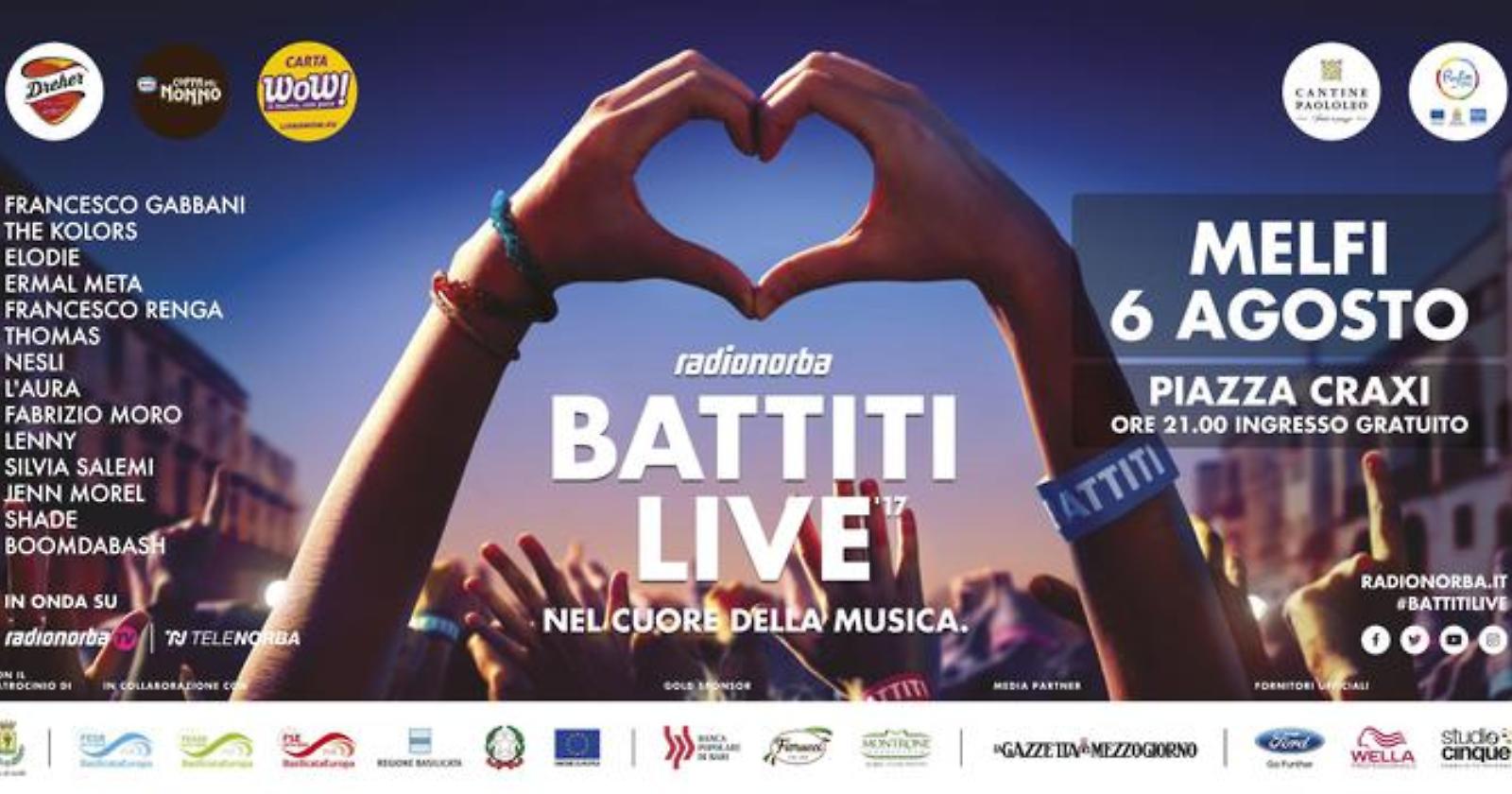 Melfi, c'è attesa per il Batti live con Renga ed Ermal Meta