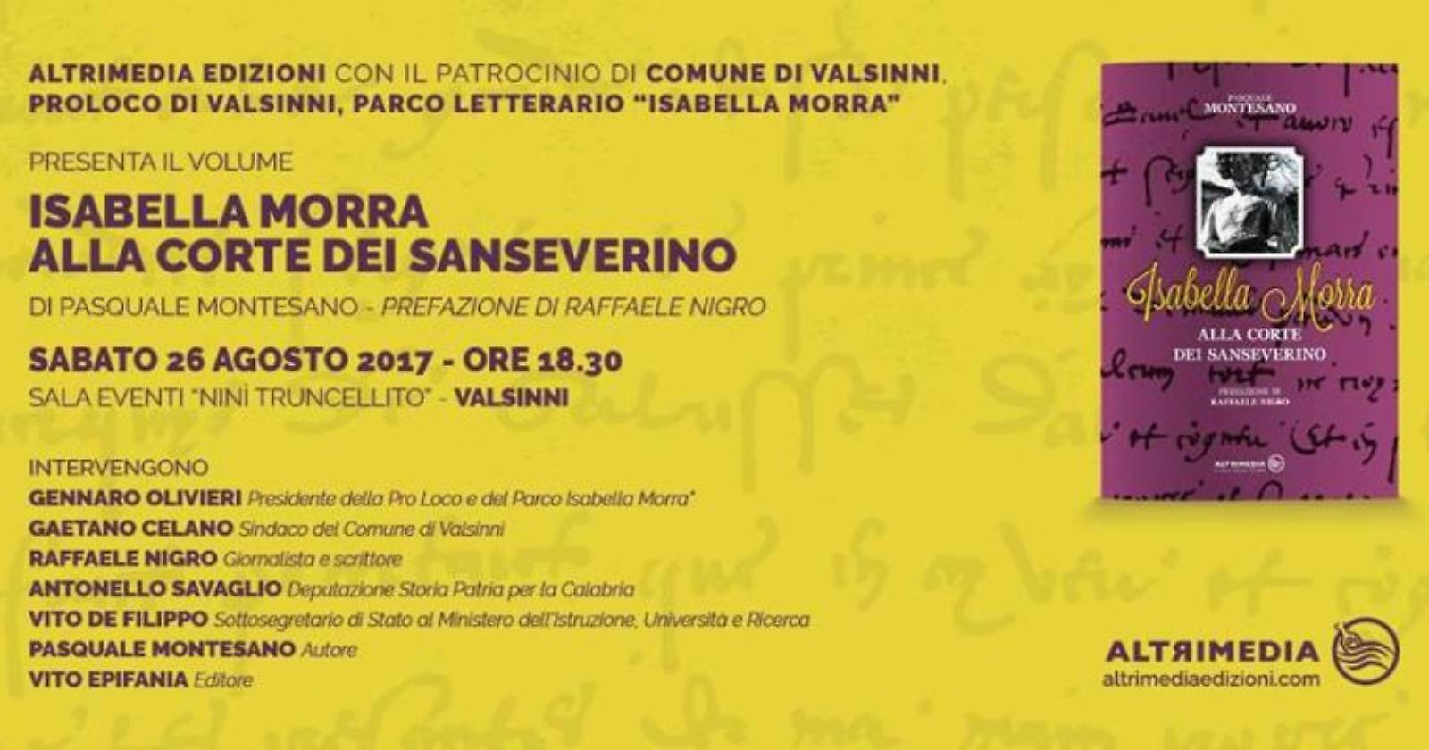 Valsinni presenta Isabella Morra alla corte dei Sanseverino