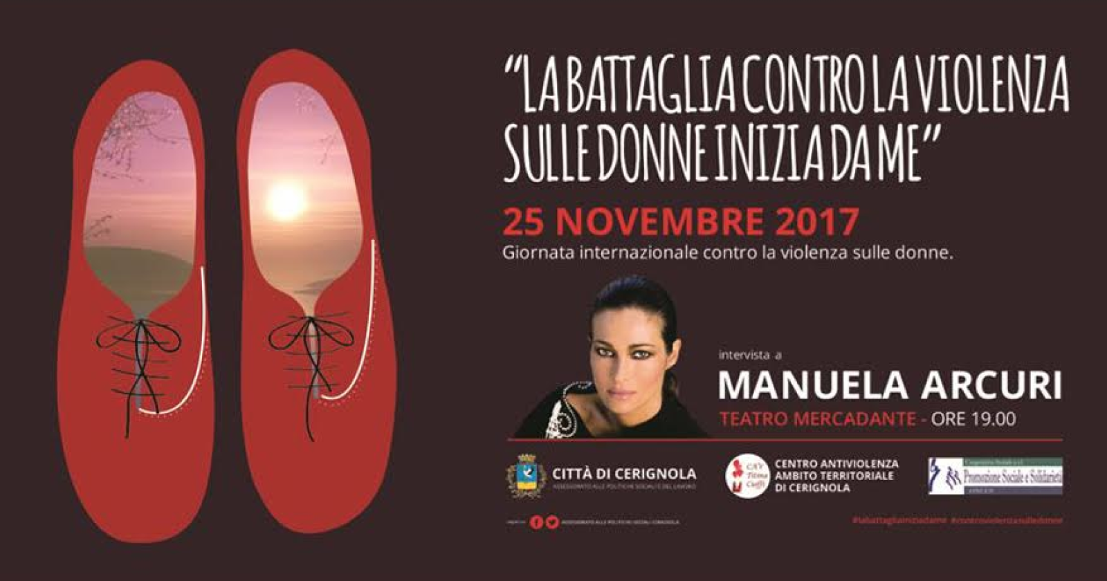 Manuela Arcuri a Cerignola per dire: «La battaglia contro la violenza sulle donne inizia da me»