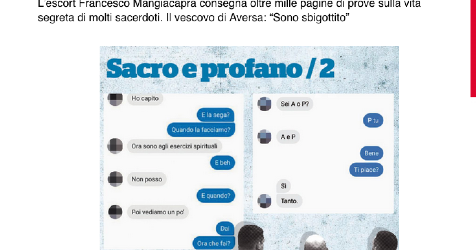 Nella chat dei preti gay le performance di un sacerdote della diocesi di Tursi-Lagonegro