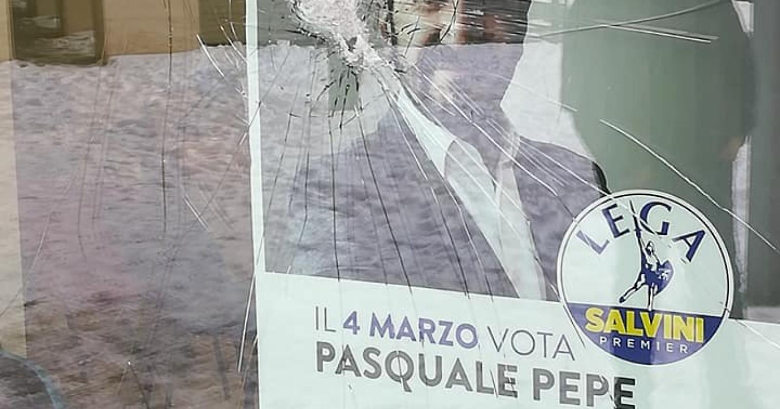 Danneggiato il comitato della Lega a Potenza, Pepe: Un atto infame ma non ci arresta