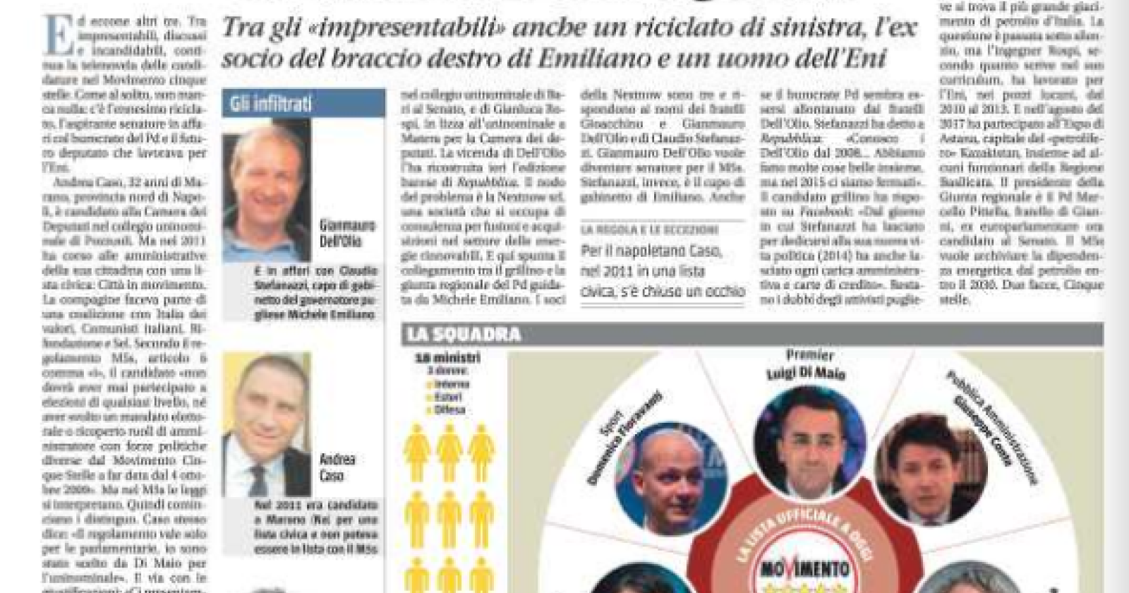 Continua l'attacco mediatico ai pentastellati. Dopo Caiata tocca a Rospi
