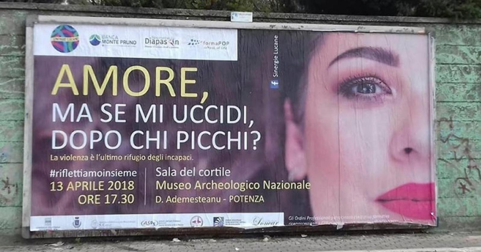 Manifesto pubblicitario anti-femmincidio, Blasi: «Rischia di creare fraintendimenti pericolosi»