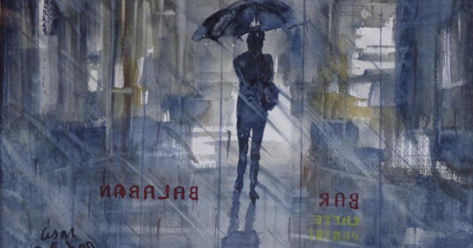 Piove. Tra le feritoie tristi di un locale in cui non scende giù neppure un caffè