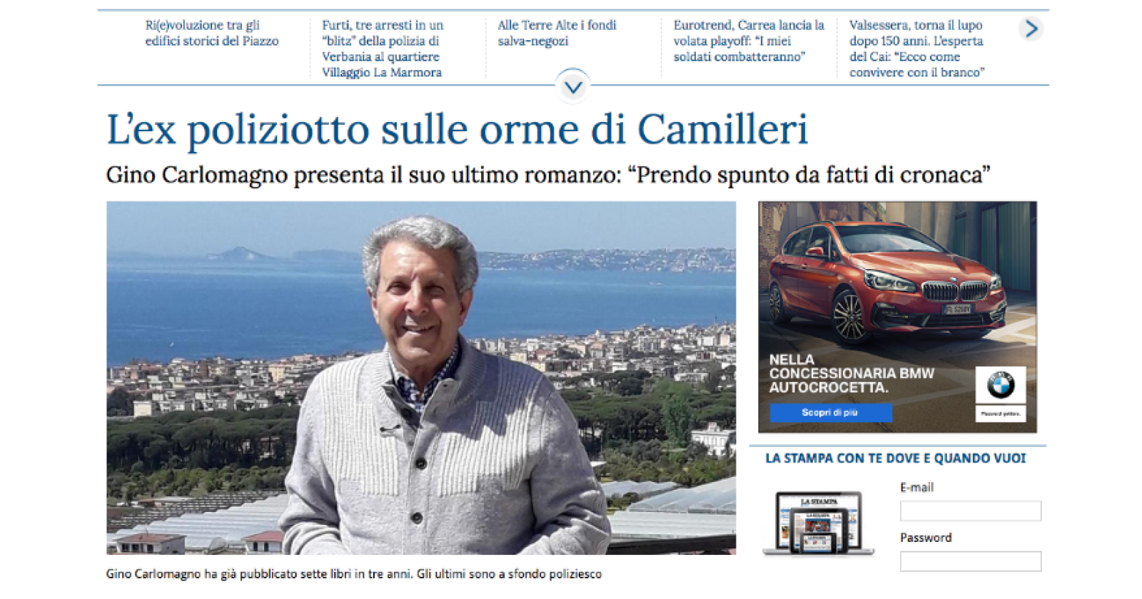 Da pastore a Moliterno a poliziotto a Biella. Ora Carlomagno è il nuovo Camilleri