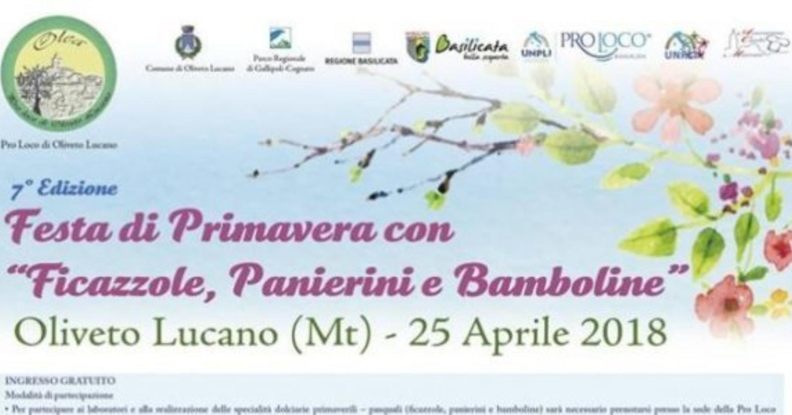 Oliveto Lucano, tutto pronto per la settima edizione della “Festa di Primavera"