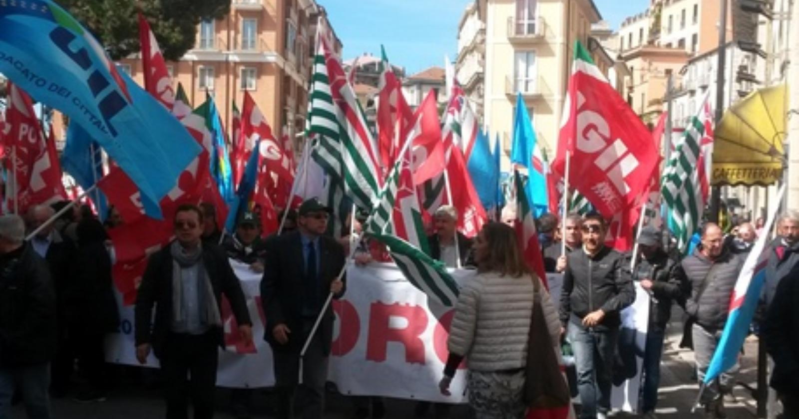 Il Primo Maggio di Cgil, Cisl e Uil a San Costantino Albanese