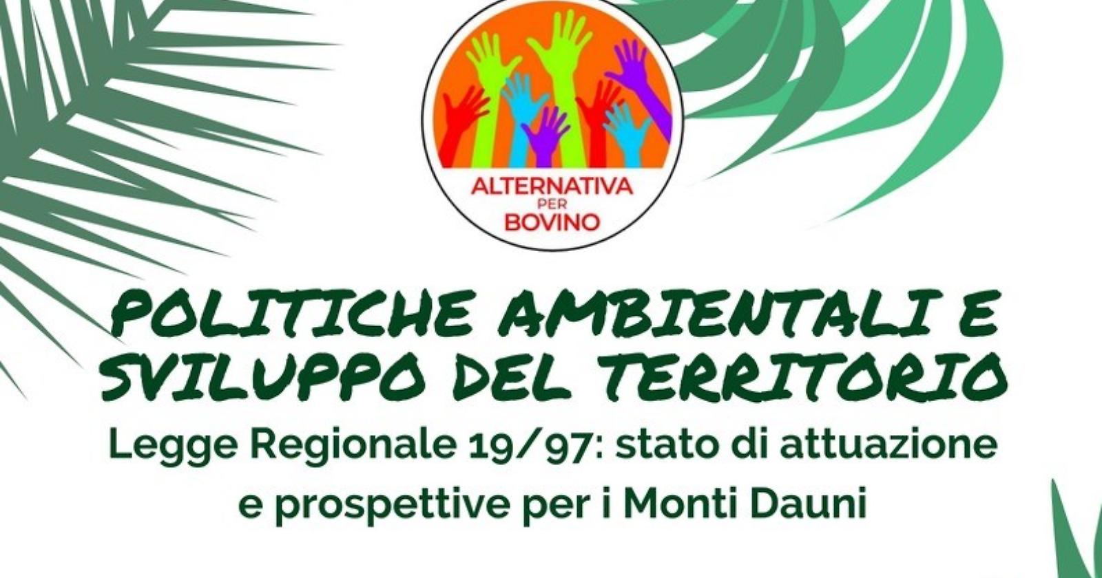 Bovino: venerdì 1 giugno incontro su politiche ambientali e prospettive per i Monti Dauni