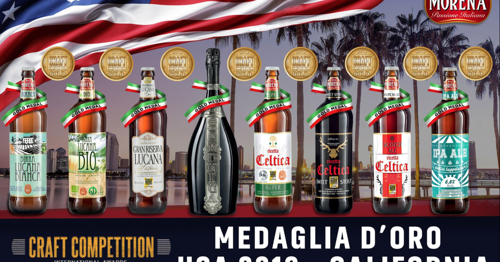 California: otto medaglie d’oro per Birra Morena 