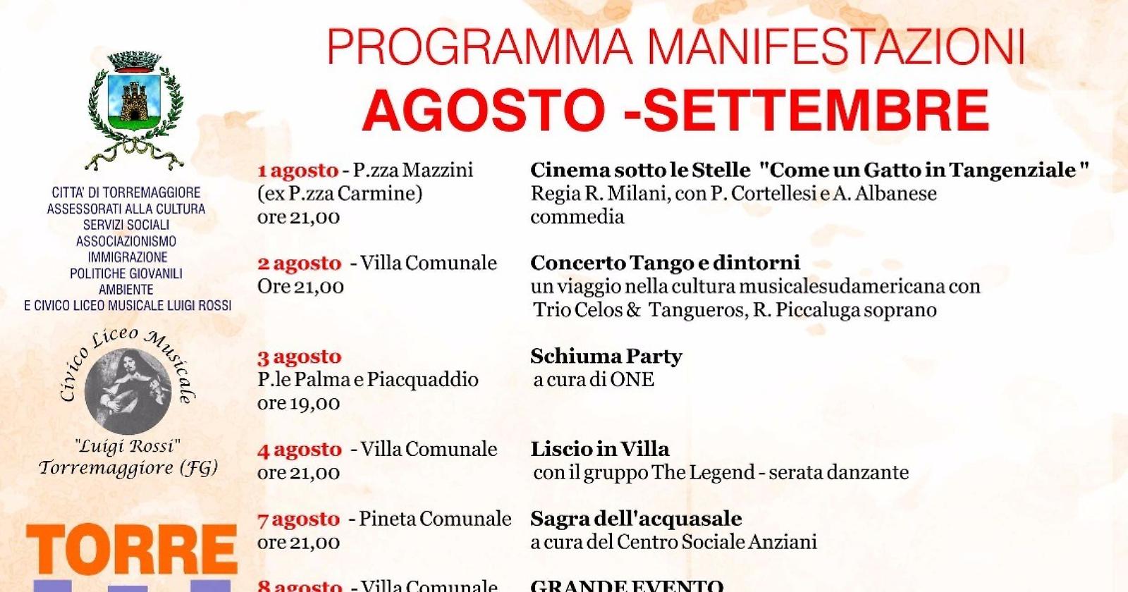 Il "Torrestate 2018" decolla con Michele Placido l'8 agosto