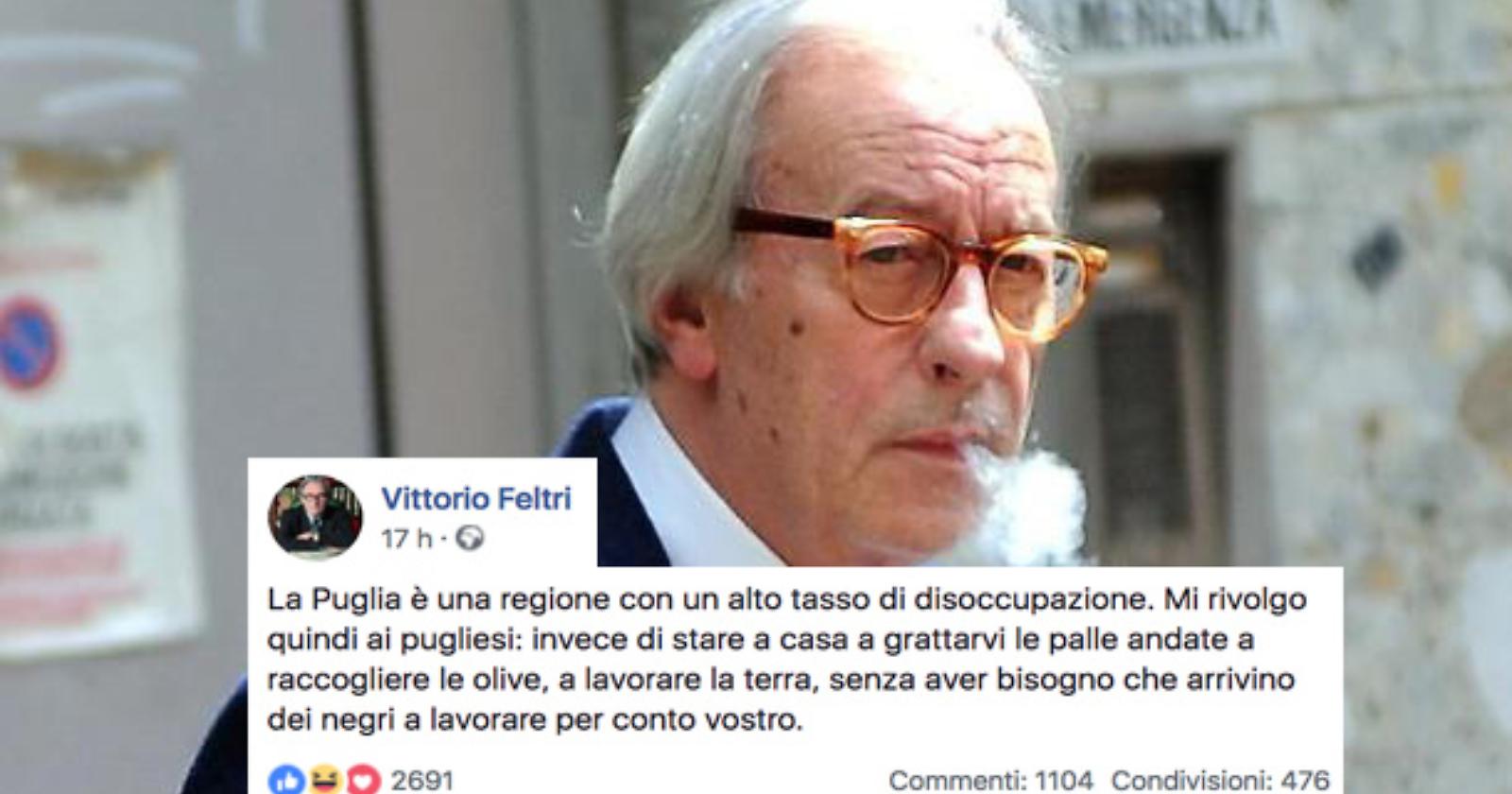 Vittorio Feltri, un cazzone pieno d'acqua come si dice in Puglia dove ci grattiamo le palle