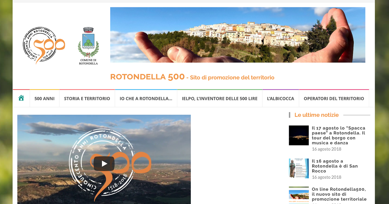 "Rotondella500", on line il nuovo sito di promozione territoriale
