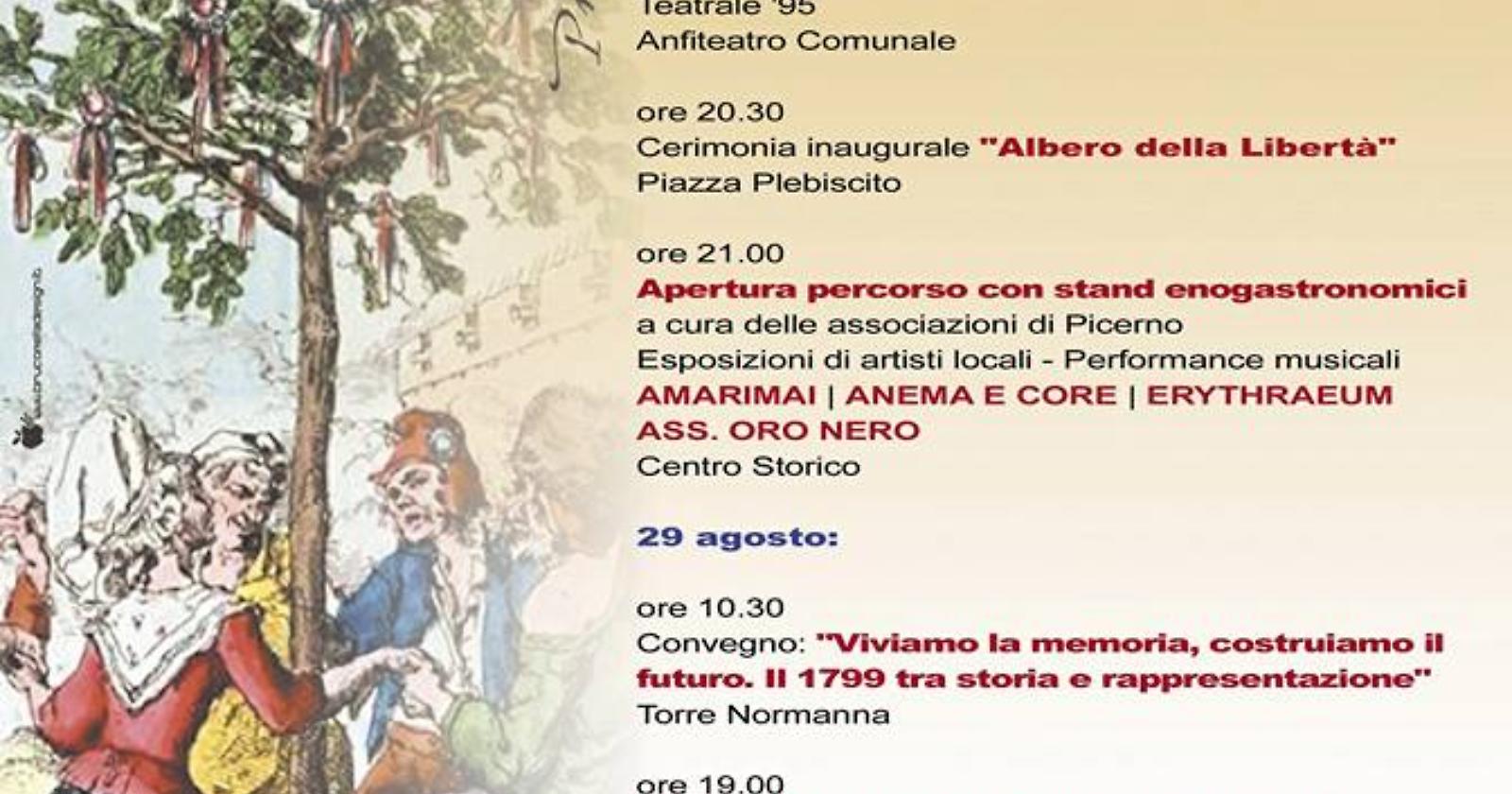 “Picerno 1799”, un itinerario di storia, gastronomia, musica e teatro