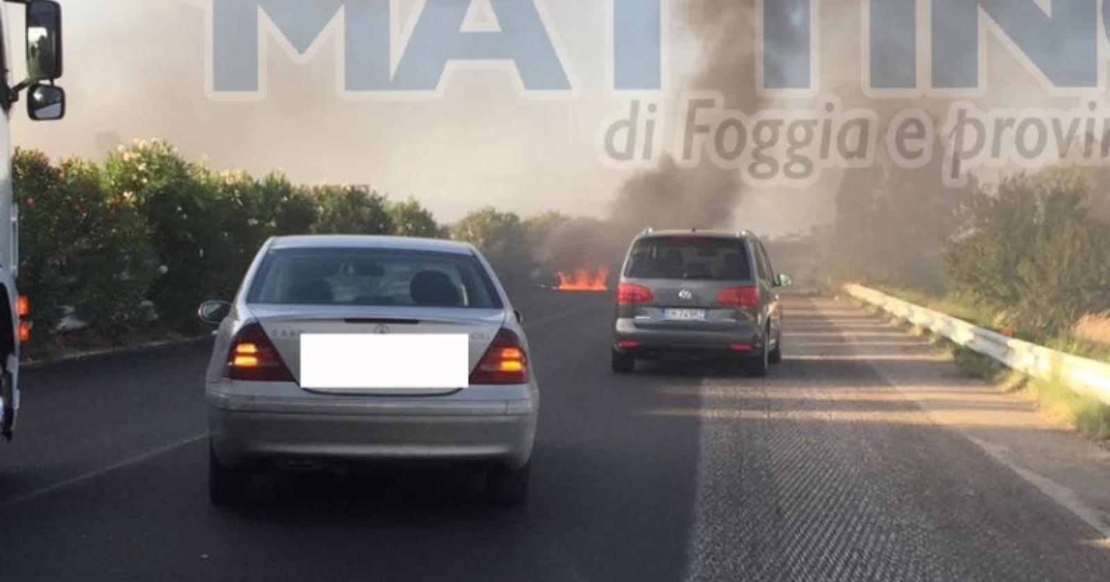 Foggia-Candela, Ascoli Nord: auto in fiamme,  assalto ad un blindato 